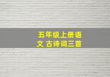 五年级上册语文 古诗词三首